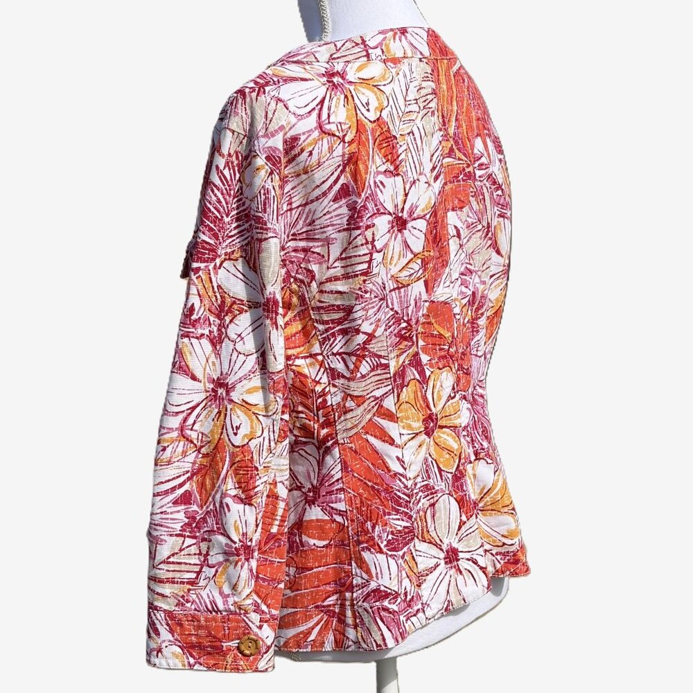 Ruby Rd Snap Front Jacket Island Tropical Raffia … - image 3